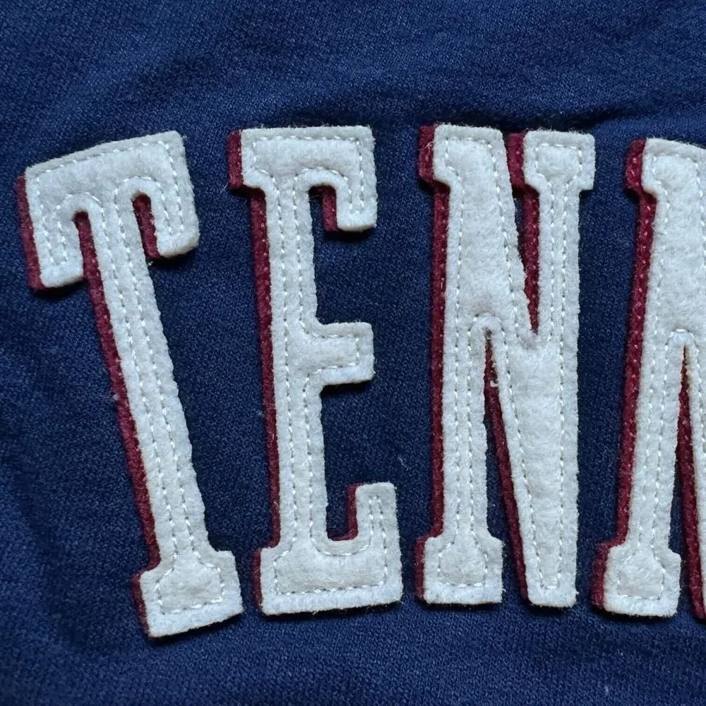 Tennessee Youth Small Pullover Sweatshirt Blue Tackle Twill Fleece Shirt Jerzees